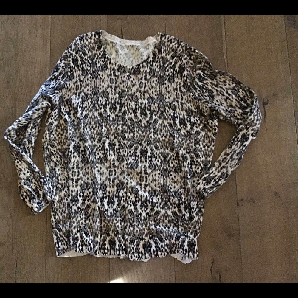 Animal print cotton cardigan